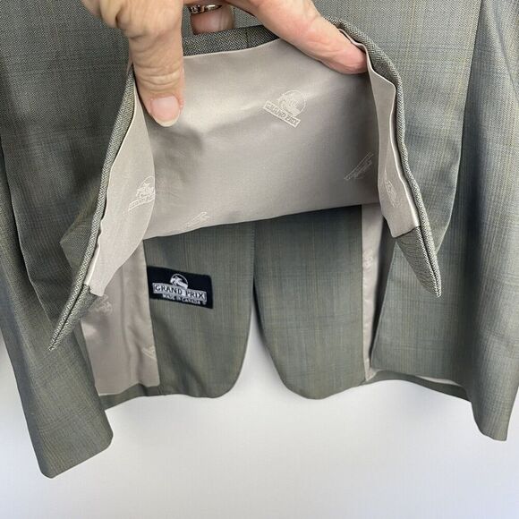 Grand Prix Equestrian Hunt Show Coat Women Sz 14T (Fits like 8) Olive Plaid Wool - Picture 10 of 12